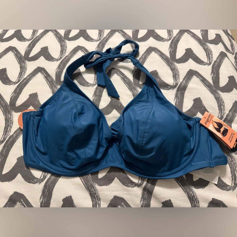 Shapermint Essentials Blue Bikini Top